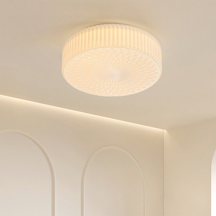 Retro Nostalgia Milky White Art Glass Ceiling Light 