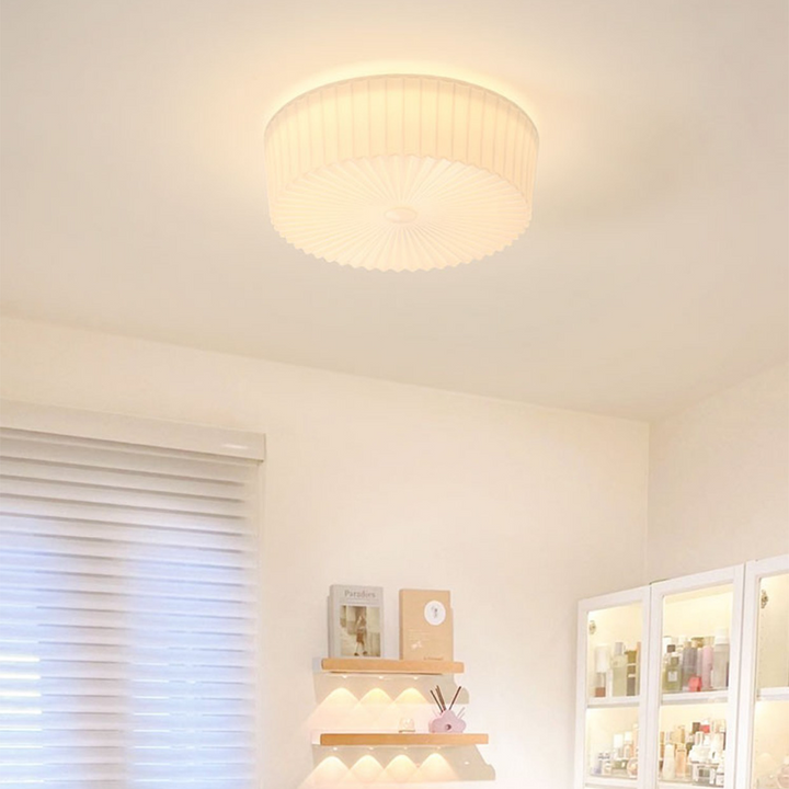 Retro Nostalgia Milky White Art Glass Ceiling Light 