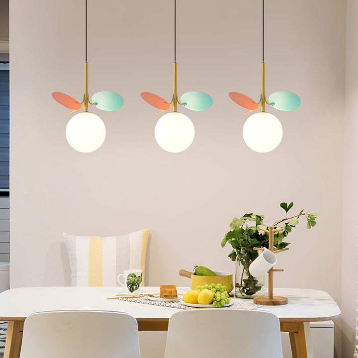 Modern Glass Art Colorful Macaron LED Pendant Light 