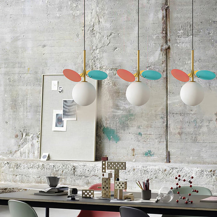 Modern Glass Art Colorful Macaron LED Pendant Light 