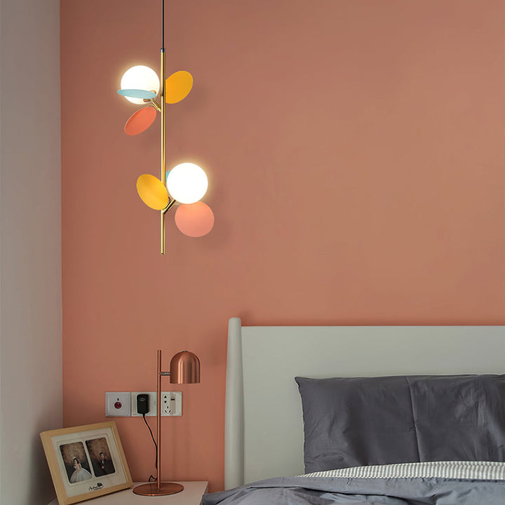 Modern Glass Art Colorful Macaron LED Pendant Light 