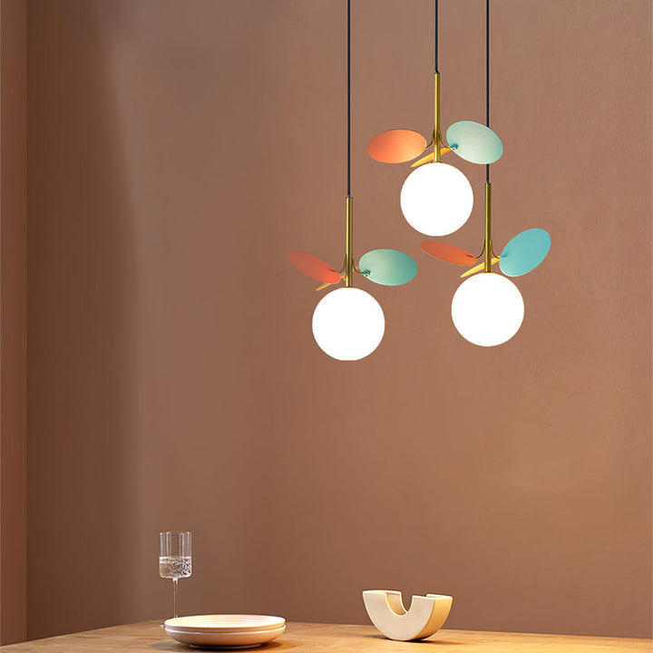 Modern Glass Art Colorful Macaron LED Pendant Light 