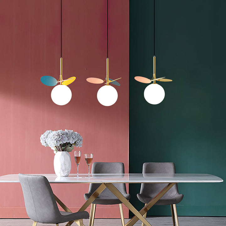 Modern Glass Art Colorful Macaron LED Pendant Light 