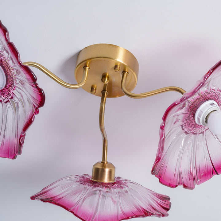 Vintage Lotus Leaf Glass Ceiling Light 