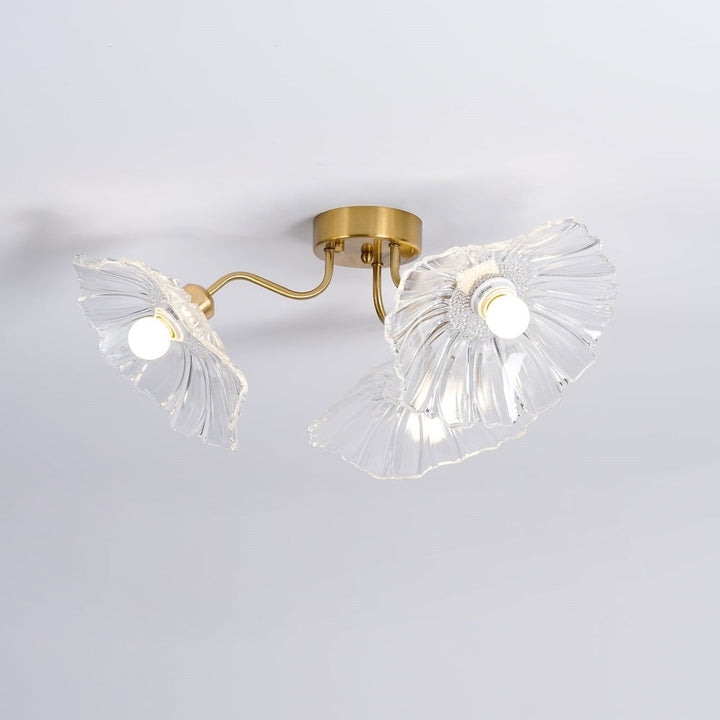 Vintage Lotus Leaf Glass Ceiling Light 