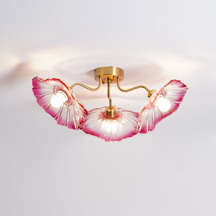 Vintage Lotus Leaf Glass Ceiling Light 