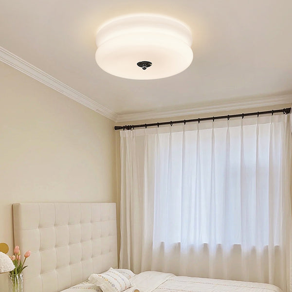 French-style Bedroom Glass Ceiling Lamp Cream Simple Living Room Lighting