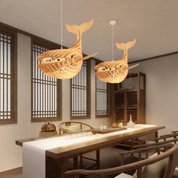 Laser Cut File Whale lamp wood pendant light fixture DIY shark lampshade hanging shadow lamp