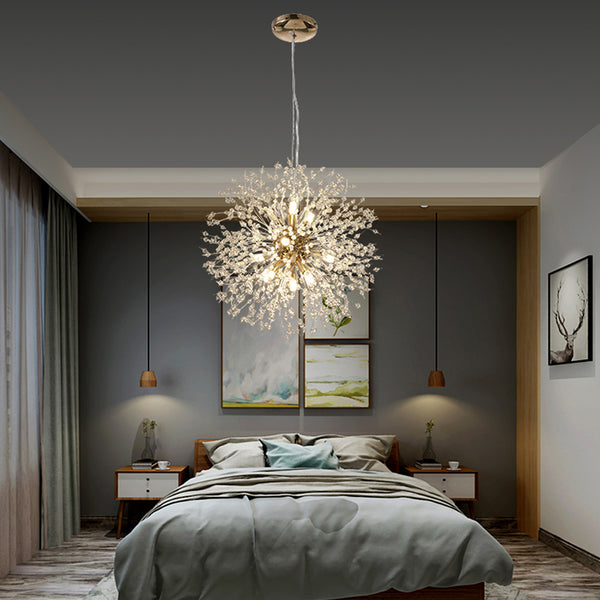 Nordic Creative Dandelion Pendant Light Beaded Crystal Chandelier