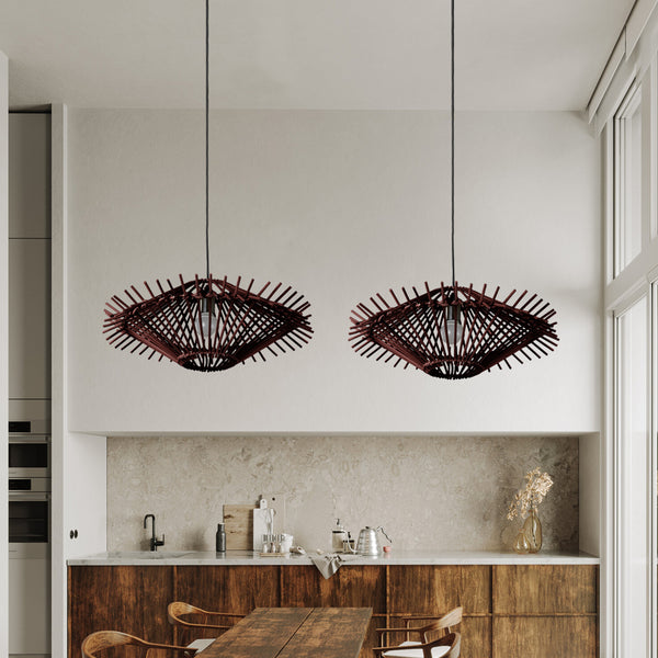 Hand-knitted Creative Rattan Pendant Light Simple Dining Room Chandelier