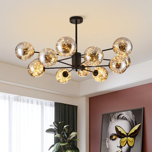 Modern Ceiling Chandelier Glass Ball Pendant Lamp For Living Room