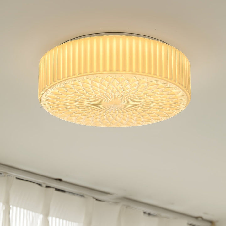 Retro Nostalgia Milky White Art Glass Ceiling Light 