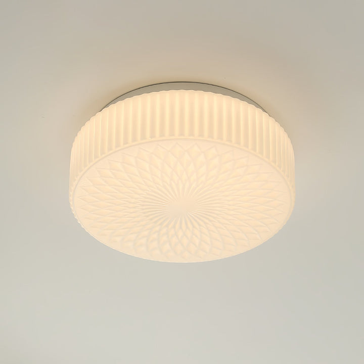 Retro Nostalgia Milky White Art Glass Ceiling Light 