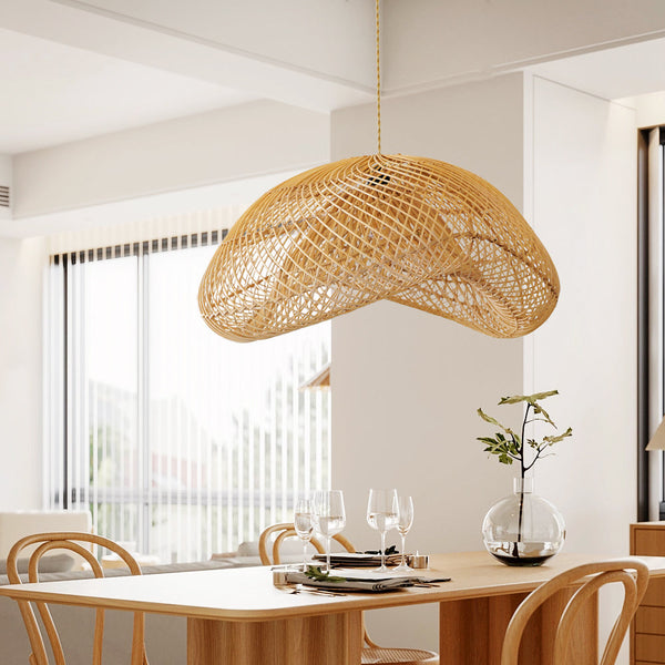 Handmade Bamboo Wicker Lampshade Vintage Rattan Pendant Light