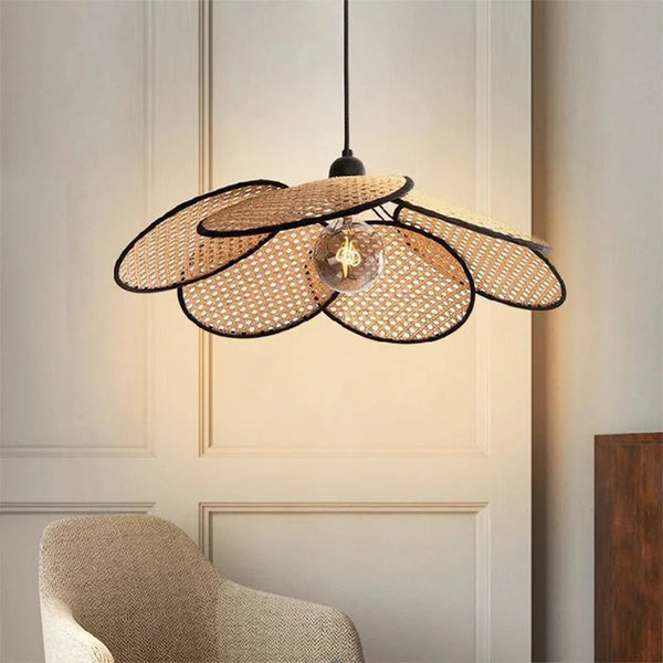 Modern Rattan Pendant Lights Handwoven Lampshade