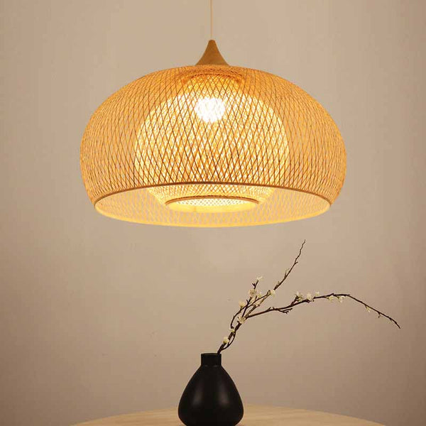 Asian Decor Bamboo Handmade Woven Hanging Lights Pendant Lamp