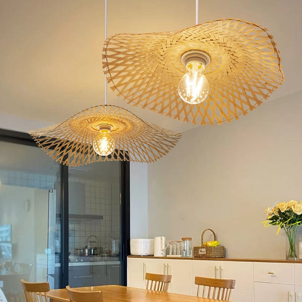 Irregular Handmade Living Room Bamboo Pendant