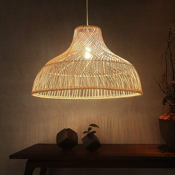 Japanese Handmade Rattan Pendant Lamp Shade