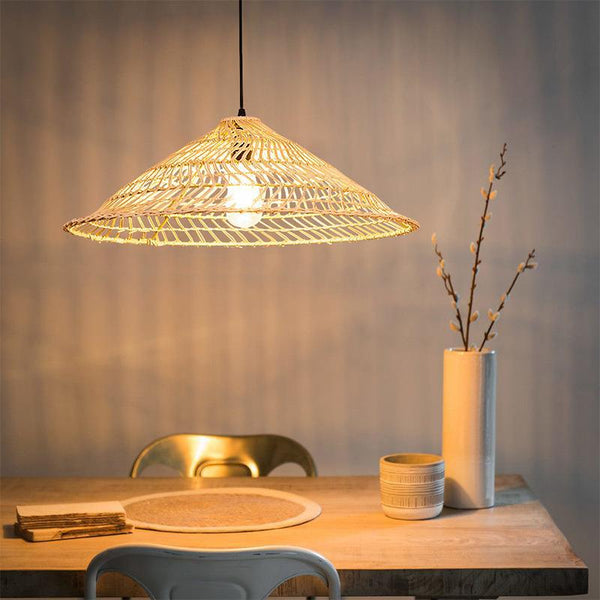 New Straw Hat Style Rattan Dining Room Pendant