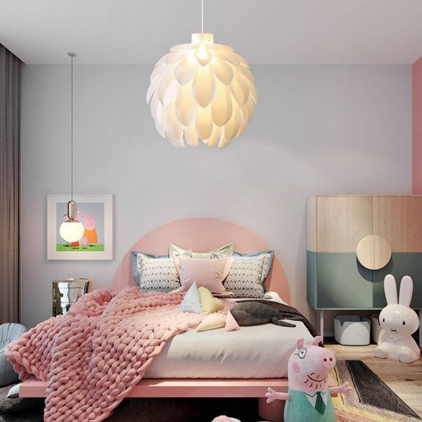 Nordic Creative White Pine Cone Bedroom Chandelier